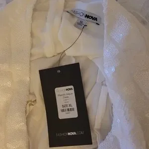 Fashion Nova | Dresses | Majestic Sequin Dress In White Xl | Poshmark